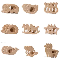 Let's Make 10pcs Baby Teether For Teeth Beech Food Grade Wholesale Wooden Teething Toys Rodent DIY Accessories Nursing Tiny Rod