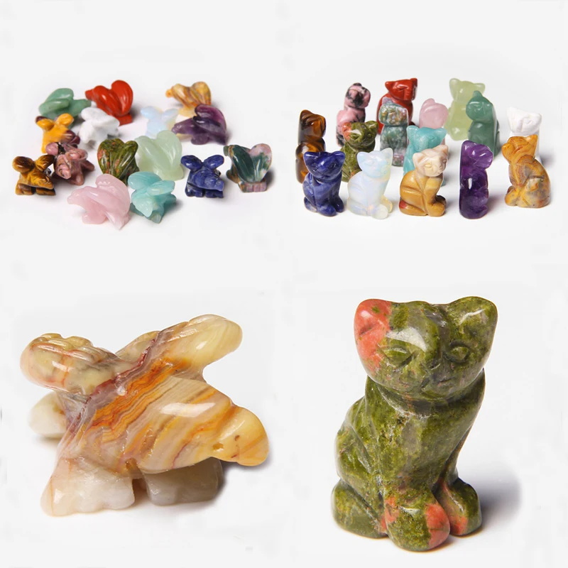 Статуя кота и орела 1 шт. исцеляющий Счастливый Кит натуральная резьба хрусталь