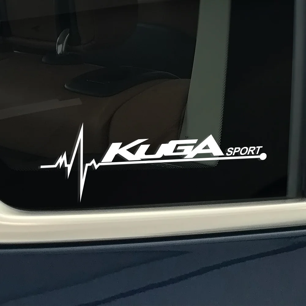 For Kuga 2 шт. для Ford Fiesta Mondeo Fusion Explorer Escape Shelby Edge Ecosport Kuga Mustang автомобильные боковые наклейки самоклеющиеся Переводные на окно аксессуары - Название цвета: For Kuga