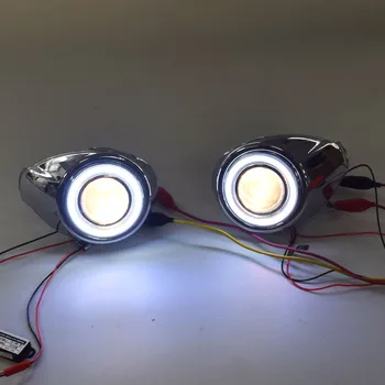 

Modified Fog Lights Angel Eyes Daytime Running Lamp Conversion Lens Fog Lamp Assembly Suitable for 12-14 Ford Focus