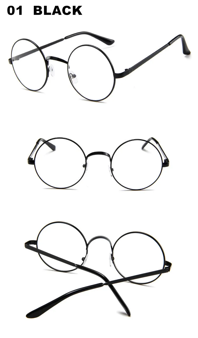 Mode, винтажные круглые винтажные очки с пистолетом, женские очки, Lunette, светильник, линзы, светильник, металлические очки, прозрачные женские очки, simpl