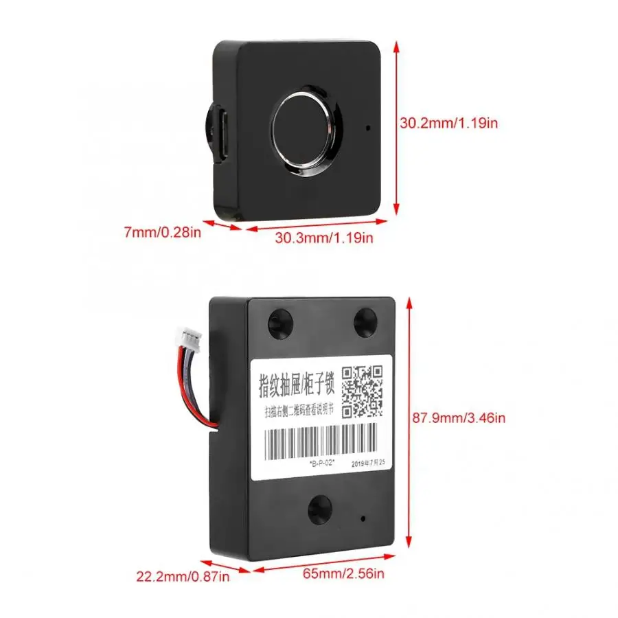 ABS Semiconductor Smart Fingerprint Unlock Keyless Security Anti-Theft Padlock USB Rechargeable for Wardrobe Cabinet Box