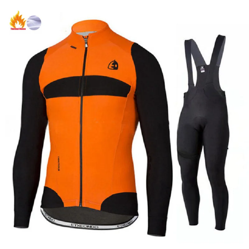 Set 10 Зимняя Теплая Флисовая качественная одежда Etxeondo для велоспорта, длинный комплект MTB, одежда для велоспорта, спортивная одежда для горного велосипеда, ropa ciclismo - Цвет: Set 10