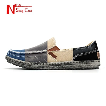 

New song card 2020 New summer fashion men sneakers casual vulcanize shoesr Breathable comfy canvas Shoes men's lace up rainers