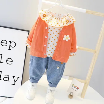 

Girls Clothes Set Toddler Girls Clothing Suit Sweater Shirt Pants 3 Pcs Children's Set Point Girls Clothes Suit 1 2 3 Years