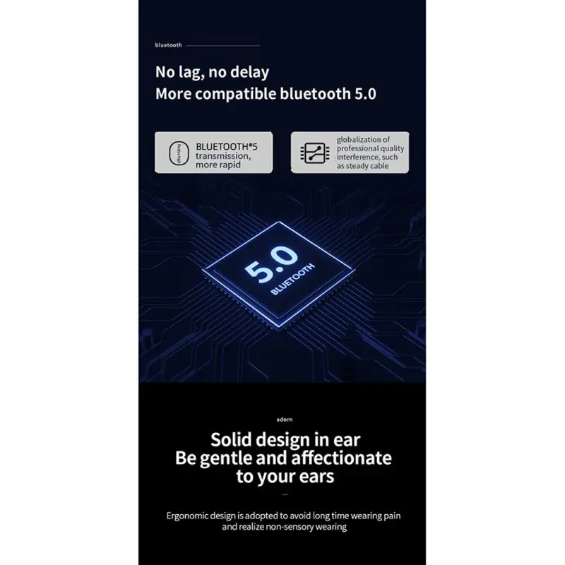 Bluetooth 5,0 наушники интеллигентая(ый) Шум Снижение Мини Размеры наушники с зарядный чехол HD Беспроводной стерео наушники черный, белый цвет