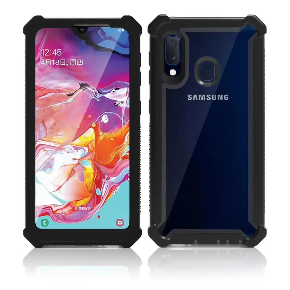 ТПУ+ ПК Противоударный Прозрачный чехол для samsung galaxy Note 10 9 8 S10 S9 S8 Plus Прозрачный чехол для samsung defender защита от падения - Цвет: Black