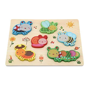Insect Детские игрушки, 3D головоломка, деревянные игрушки, фрукты, животные, Детские пазлы, игрушки для детей, развивающие, подарок на день рождения, соразмерные Пазлы для младенцев - Цвет: Insect
