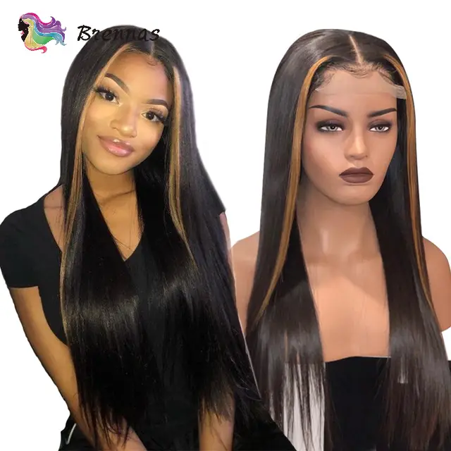 Ombre Straight Lace Front Wig 27 Honey Blonde Highlight Lace Wig