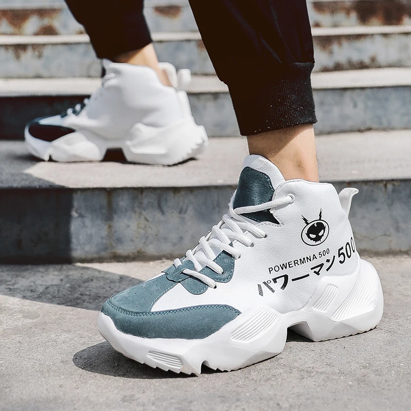 CREDRIZK/ мужские кроссовки средней высоты; zapatillas hombre Deportiva chaussure homme; спортивная обувь на толстой подошве; кроссовки для бега