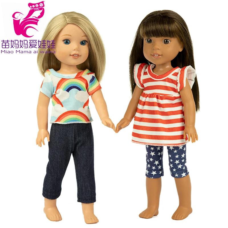 Рубашка Брюки для 14," Wellie Wishers кукольная одежда Camille Ashlyn Kendall Emerson 38 см 36 см Кукла Нэнси наряды
