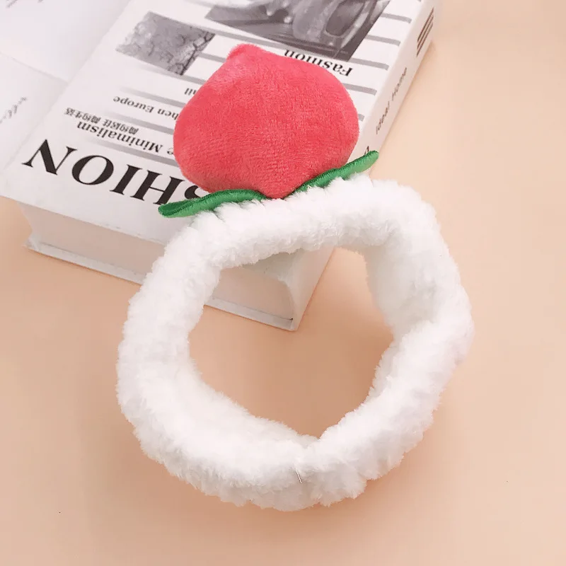 Новинка, коралловые флисовые мягкие милые розовые персиковые повязки на голову для мытья лица, женские, девичьи повязки для волос, повязки на голову, аксессуары для головных уборов