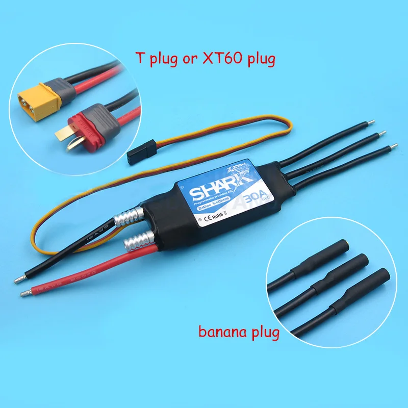 ZTW Shark 30A 40A 50A 60A 70A 80A ESC вперед и назад полный водонепроницаемый водяного охлаждения бесщеточный ESC для DIY RC модели лодок