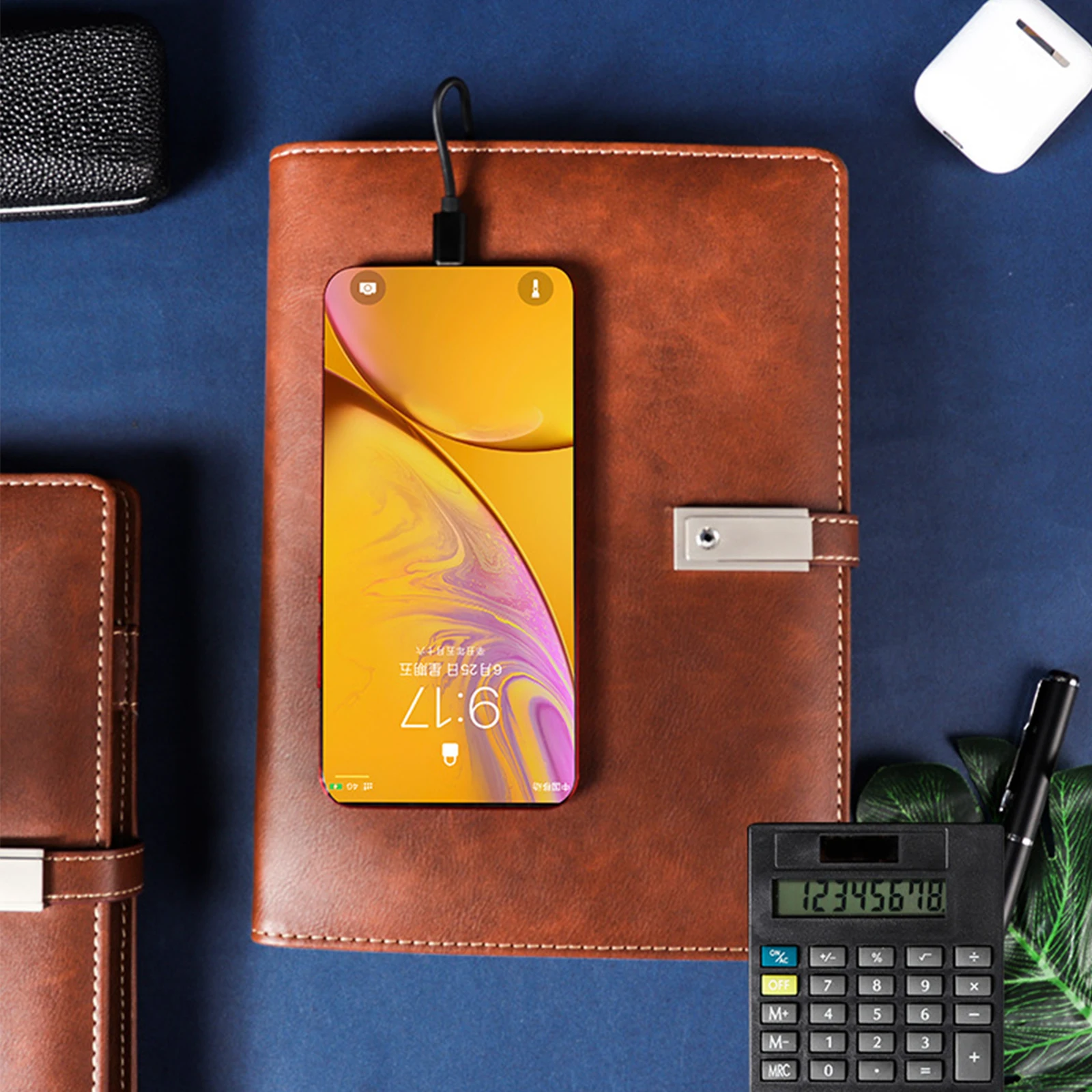 Pasta de Couro Organizador com Banco Multifuncional Padfolio Pasta Negócios Notebook Potência u Disco Carteira Escritório a5 11 negócios notebook organizador com banco potência u