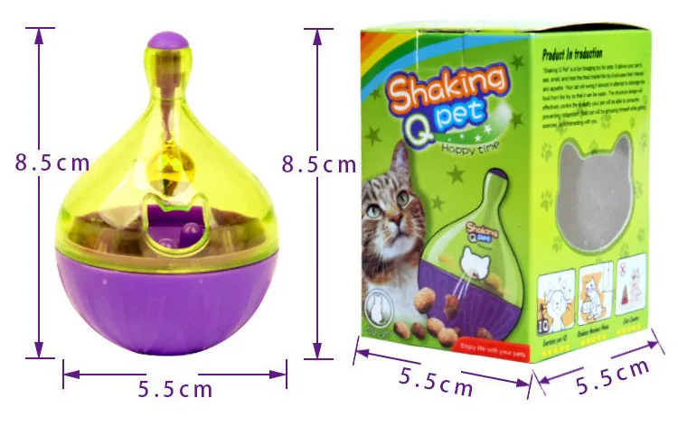 Pet Tumbler устройство подачи шариков для еды, игрушка устойчивая к укусам, Колокольчик для Создания звука, обучающая игрушка для собак, цветная коробка, упаковочная коробка - Цвет: Small Cat