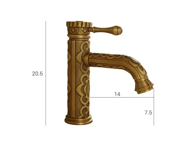 Vidric Basin Faucets Solid Brass Vintage Antique Bronze Crane Bathroom Faucet Single Handle Hot and Cold Water Basin Mixer Tap