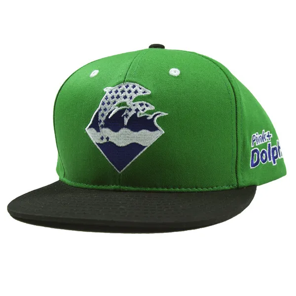 Зеленый Высокое качество,,, Розовый дельфин, бренд snapback, бейсболка, Розовый дельфин, Леопардовый ремешок, шляпа для мужчин и женщин - Цвет: Зеленый