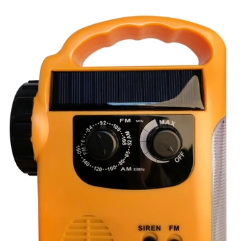 

Outdoor Emergency Hand Crank Solar Dynamo AM/FM Radios Power Bank with LED Lamp