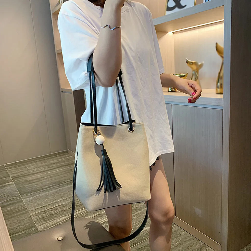Female Bag Canvas Handbags Small Bag Student Messenger Bag Purse Phone Holder Women Girls Shoulder Portable Bucket Bag Clutch
