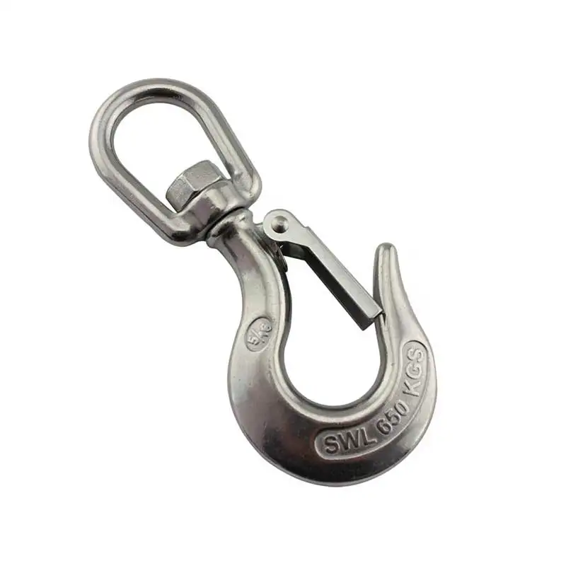 304 Stainless Steel Large Eye Lifting Cargo Snap Hooks Crane Hook with Safety Boats and Yacht of 150Kg 350Kg 600KG 1000kg 1500kg