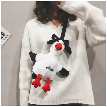 

Cute Duck Shape Women's Belt Bag Velvet Kidney Bum Bag Female Travel Shopping Fanny Pack Waist Bags For Women