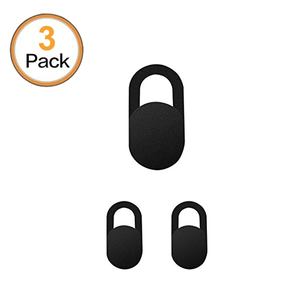 Black 3 Pack Объективы для камеры чехол для веб-камеры для iPhone X линза мобильного телефона крышка объектива камеры скользящая для iPad Macbook планшет камера для ноутбука крышка - Цвет: Black 3 Pack