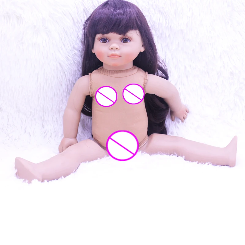 

20 Inch 50cm Reborn Doll Long Hair Cute Bebe Girl Cotton Body Clothes Baby Reality Babies For Children's Palymate Gifts