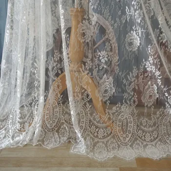 

Flowing long dress women lace fabric material 2020, factory price home diy table cloth fabric eyelash French lace 1piece=1.5x3m