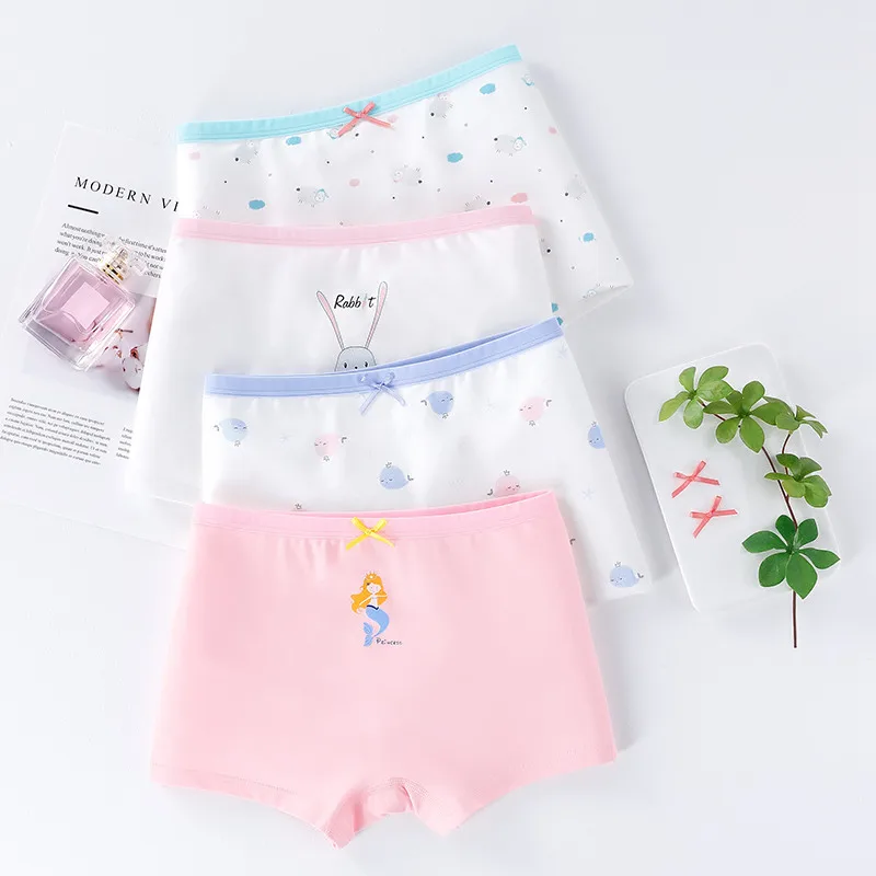 Girls Underwear Boxer Cotton Kids Cartoon Snail print Panties Children Princess Underwear 4pcs/lot