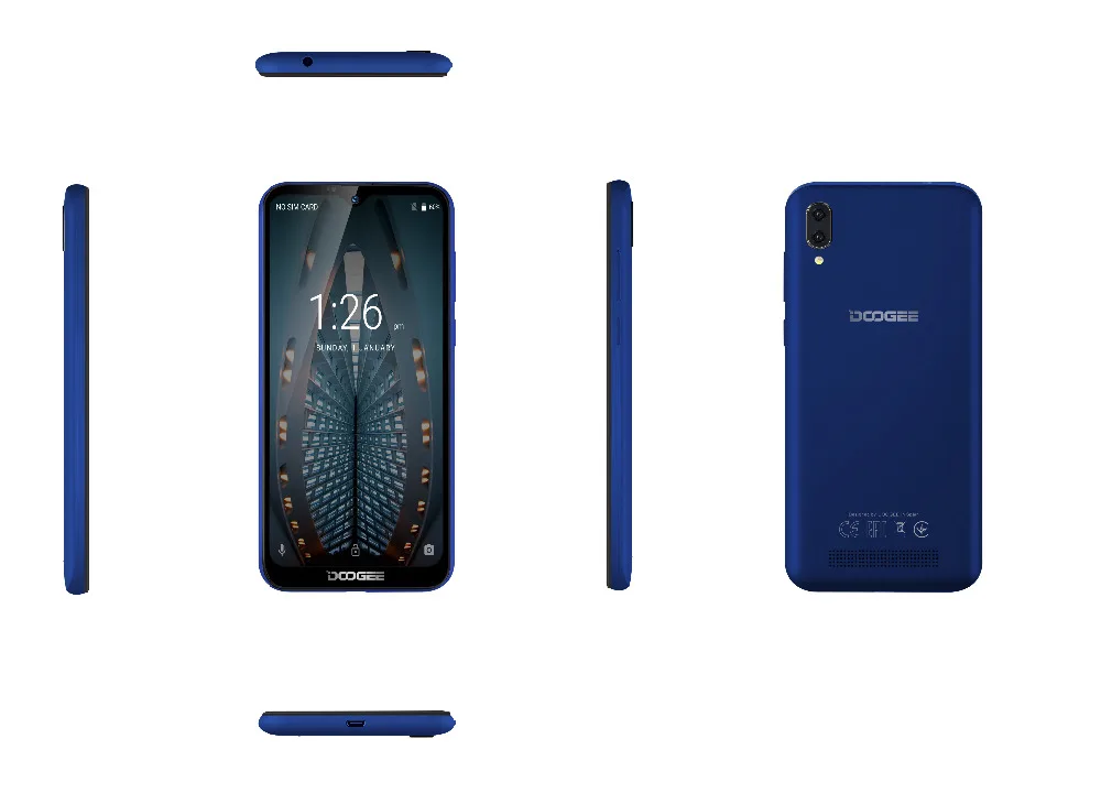 DOOGEE X90 3g смартфон 1 Гб+ 16 Гб сотовый телефон экран капли 6," дисплей 3400 мАч разблокировка лица Две сим карты 8 Мп+ 5 Мп WCDMA Android Go