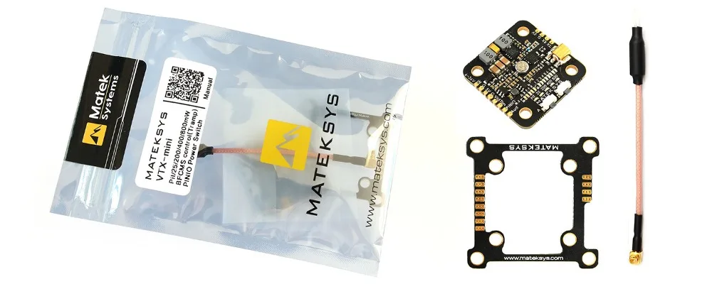 Matek Системы VTX-MINI 5,8G 40CH Pit/25/200/400/800 МВт FPV видеопередатчик VTX для FPV гоночного дрона с дистанционным управлением