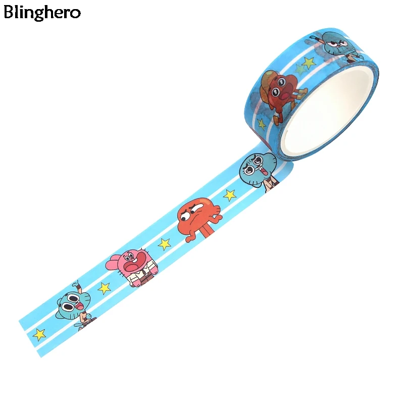 Blinghero 15 мм X 5 м удивительный мир Gumball маскирующая лента Мультяшные клейкие ленты милые Васи клейкие ленты лучший подарок для детей BH0396