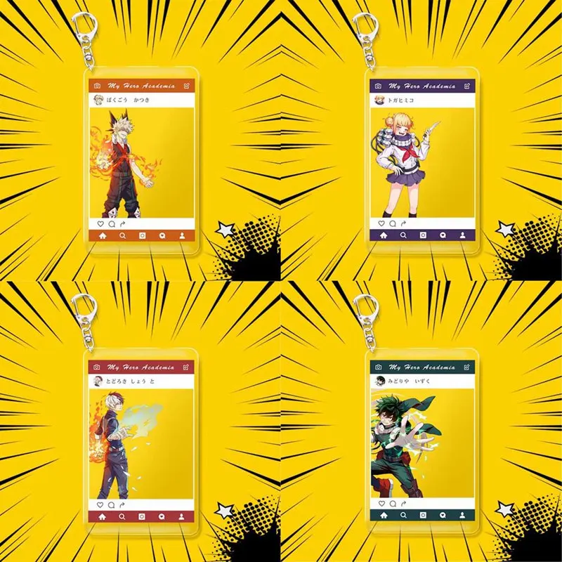 Аниме My Hero Academy брелки мультфильм логотип карты кулон акриловое прозрачное кольцо для ключей для мужчин и женщин вентиляторы ювелирные изделия подарок