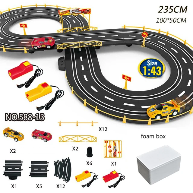 set3 Электрический рельсовый автомобиль 1:43 ускорение спортивный трек игрушка гоночный кольцевой сборочный рельсовый трек с дистанционным управлением гоночный трек детские игрушки - Цвет: set3