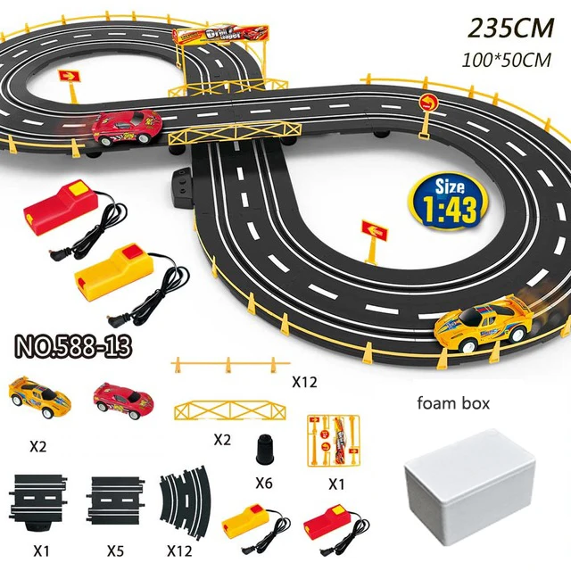 Электрический рельсовый автомобиль 1:43 ускорение спортивный трек игрушка гоночный кольцевой сборочный рельсовый трек с дистанционным управлением гоночный трек детские игрушки - Цвет: set3