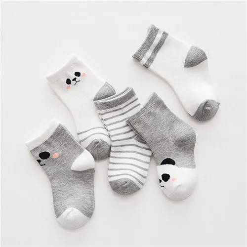 5 Pairs/lot Summer Boys Girls Mesh Socks Set 0-12Y Children Kids Thin Short Cotton Comfortable Toddler christmas - Color: 5