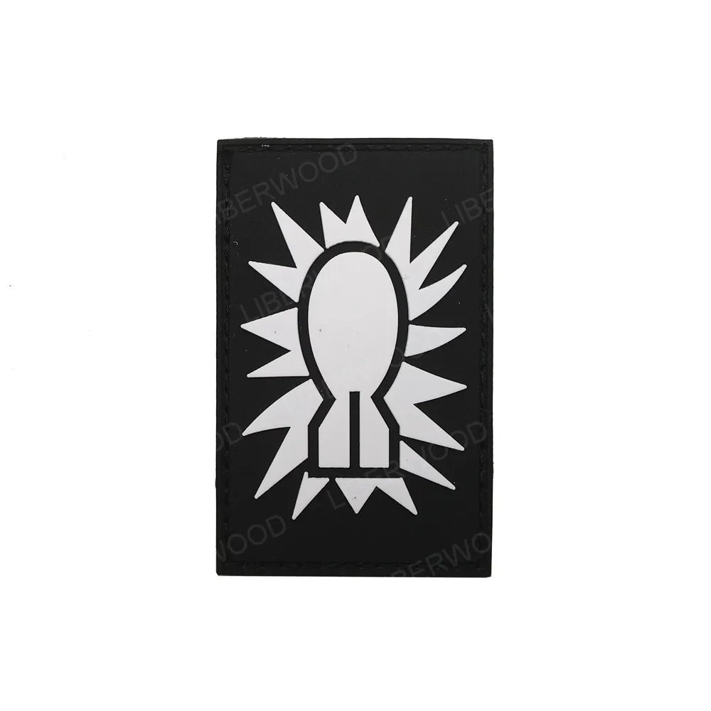 PVC black Обезвреживание взрывоопасных снарядов EOD инфракрасный ИК Мультикам бомба отряд лазерный крючок патч Светоотражающие Военная эмблема аппликации нарукавная повязка - Цвет: PVC black