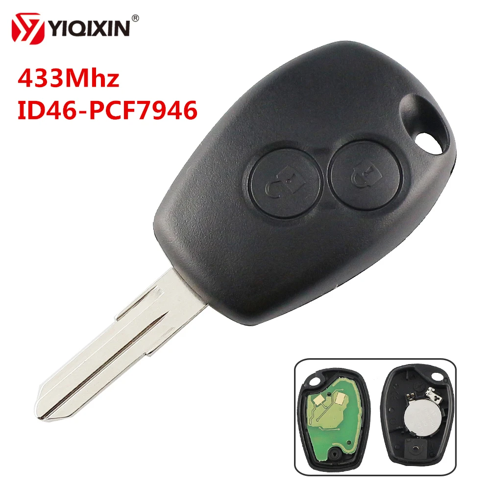 

YIQIXIN 2 Button Remote Car Key For Renault Megan Modus Clio Modus Kangoo Logan Sandero Duster 433Mhz PCF7946 Chip VAC102 Blade