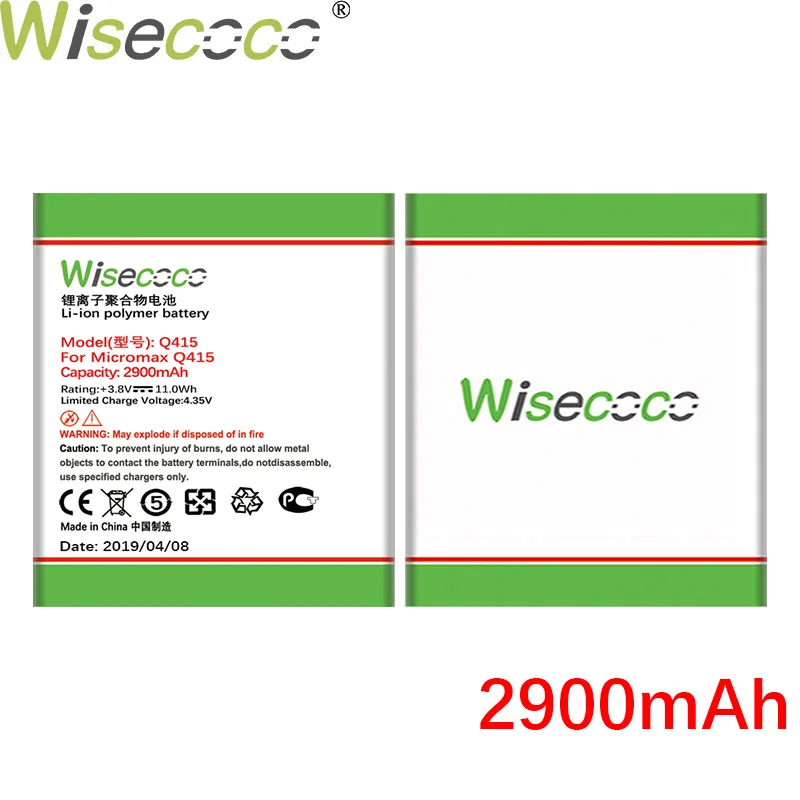 WISECOCO Высокое качество Новинка 2900 мАч Q415 батарея для Micromax Q415 мобильный телефон с номером отслеживания
