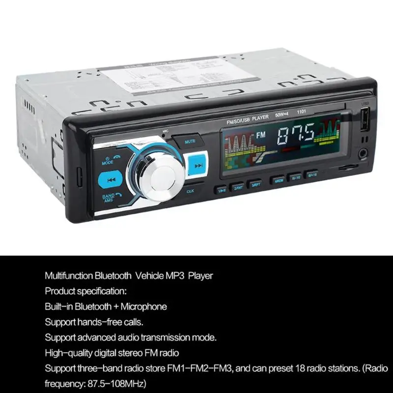 1 Din In-Dash авто радио OLED экран Bluetooth стерео аудио MP3 плеер FM радио 1din Авторадио