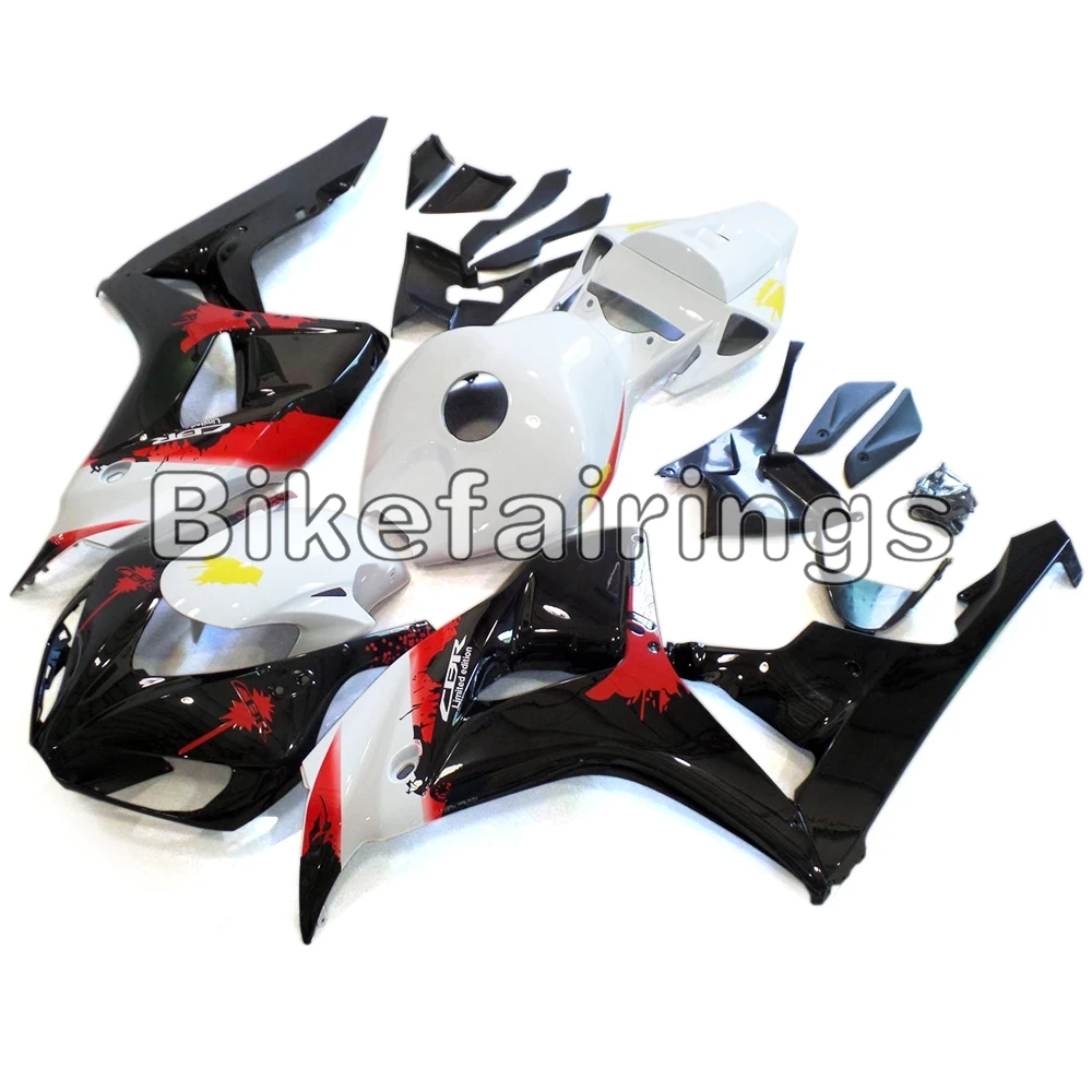 Белый набор для черного корпуса Подходит для Honda CBR1000RR 2006 2007 06 07 крышки обтекателей мотоциклов CBR1000 RR 06 07 Sportbike Cowling
