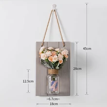 Серая зеленая настенная ваза с буквами, маленькая подвесная настенная ваза для комнаты, ресторана, дома, цветочные украшения DNJ998