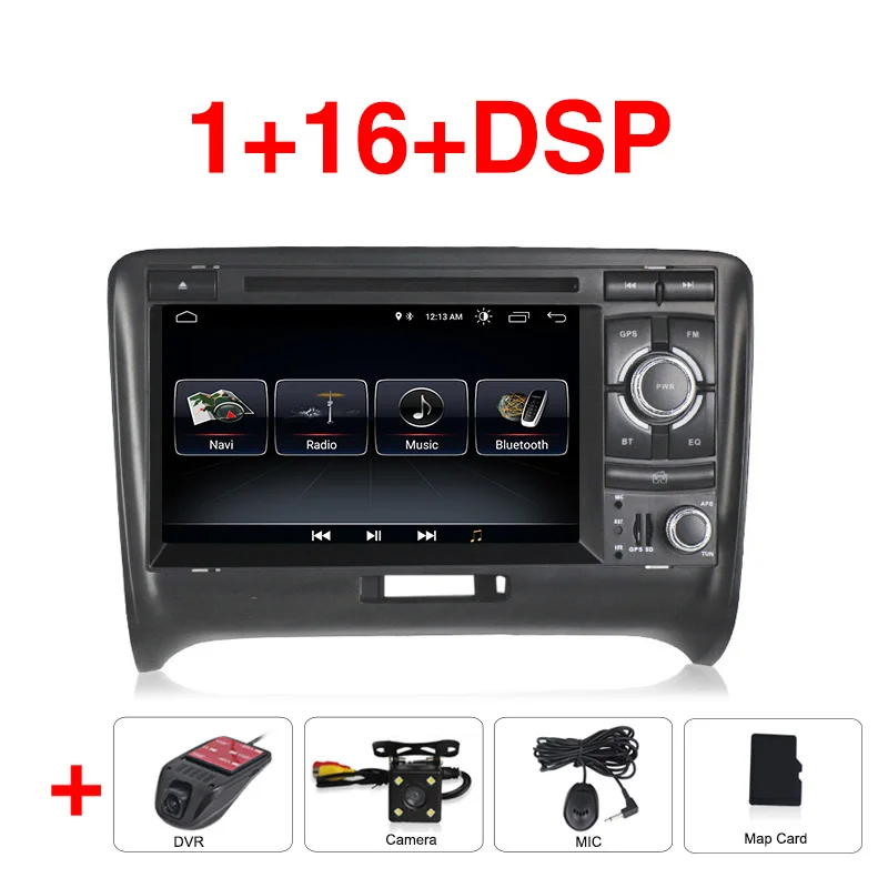 add dvr camera 2Din Android9 DSP RDS для Audi TT 2000-2012 Автомобильная Мультимедийная магнитола Поддержка wifi gps навигатор BT OBD2 DAB - Color: add dvr camera