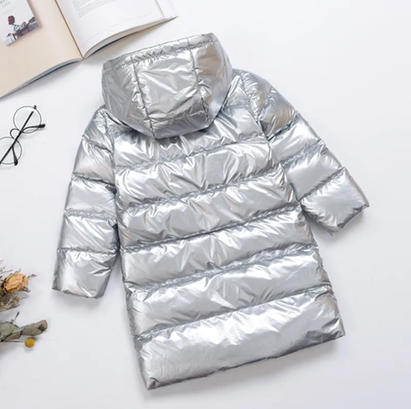 2019 г. Зимняя куртка для девочек детская утепленная одежда на утином пуху