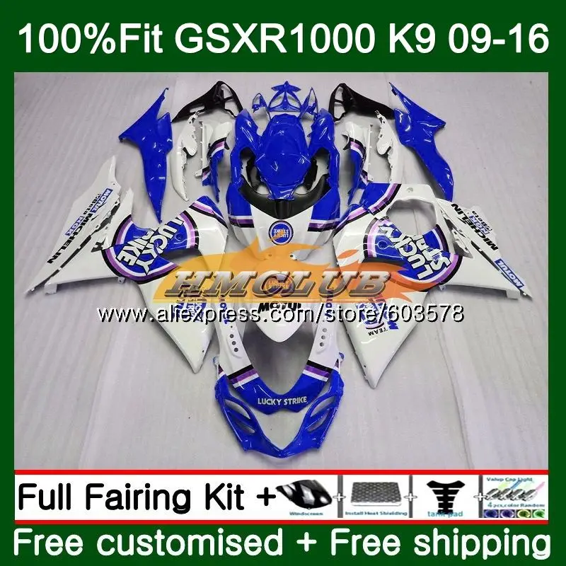 Инъекции для SUZUKI GSXR 1000 09, 10, 11, 12, 13, 14, 15, 16 лет 13CL. 151 K9 GSXR1000 2009 2010 2011 2012 14 обтекатель Lucky синий