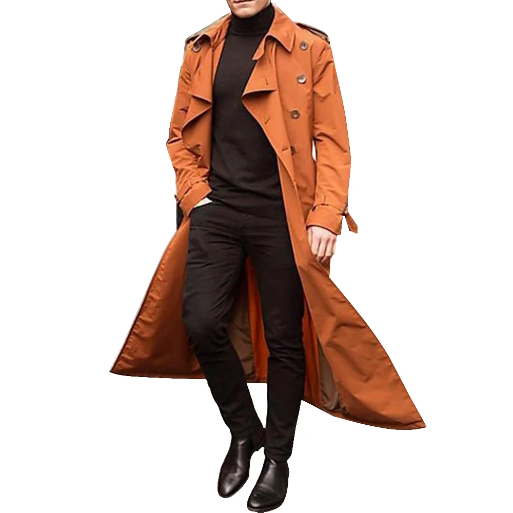 2020 Trench Coat Mens Overcoat Casual 