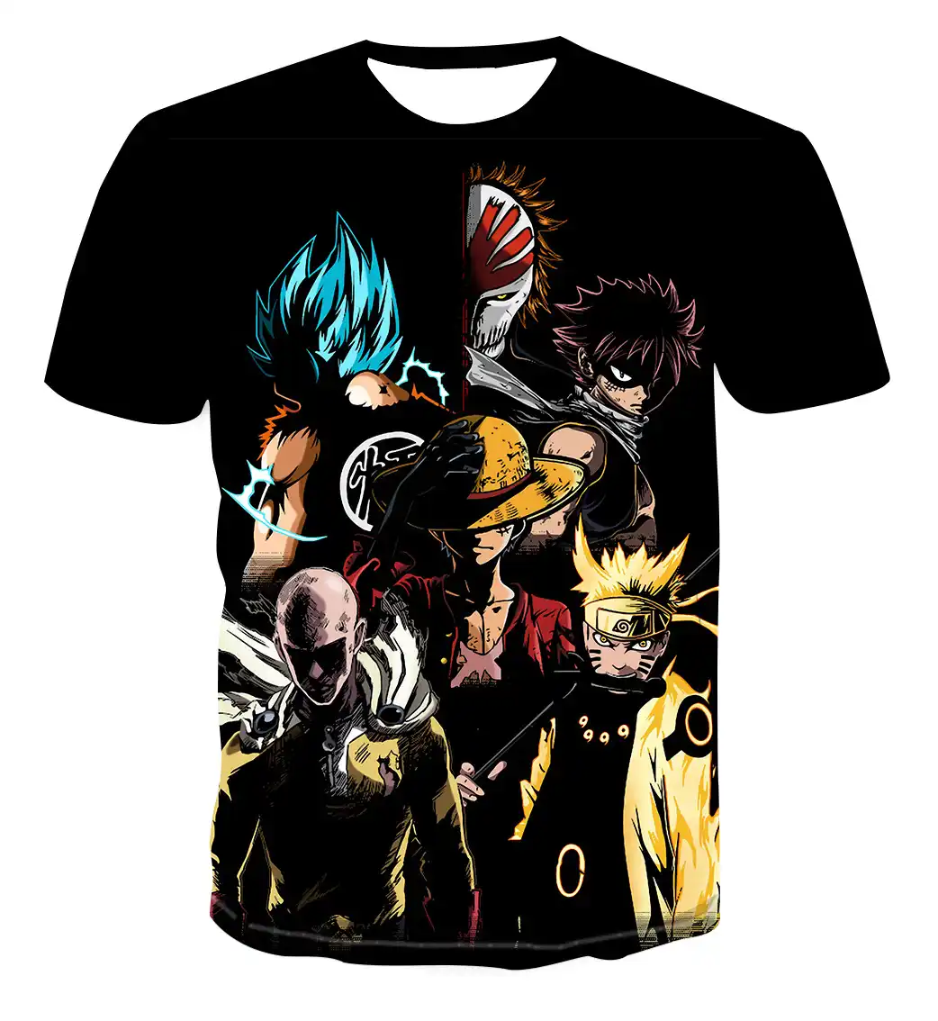 ドラゴンボールnaruto ナルト アニメtシャツ3dワンピース1パンチ男プリントtシャツ男性 女性カジュアルtシャツtシャツボーイフレンドギフトトップス Aliexpress