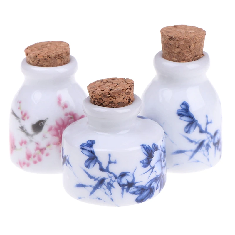 DIY Nail Art Tools Peony Mini Ceramic Glass Dappen Dish Bowl Cup Wood Lid Acrylic Liquid Glitter Powder Bottle