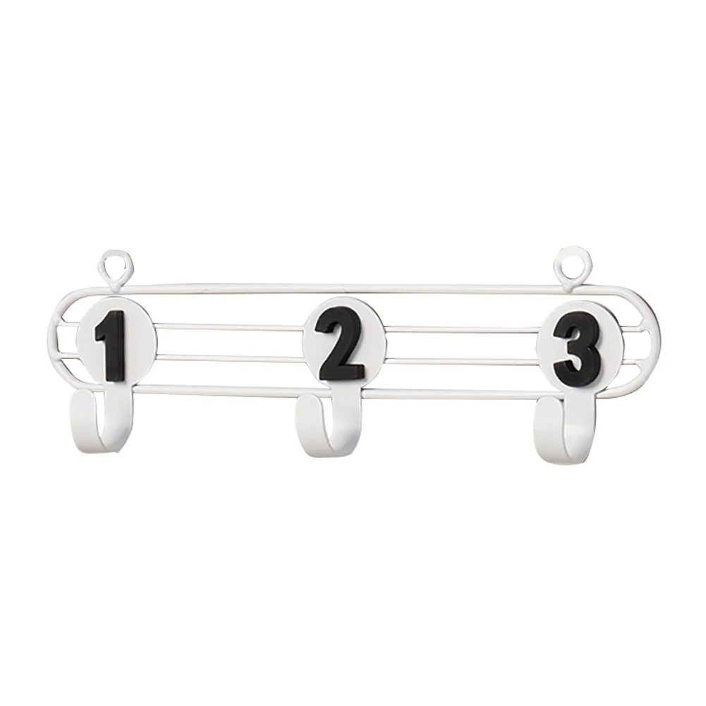 

Home Decor Cabinet Living Room Organizer Clothes Keys Iron Art Bathroom Kitchen Numbers Hanger Multifunction Wall Hooks