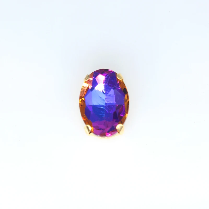 oval fuchsia flame 12p многоцветный цвет пламени плоское шитье стекло, кристалл, камень пришить стразы драгоценности Позолоченные Кнопки DIY аксессуары для одежды - Цвет: oval fuchsia flame
